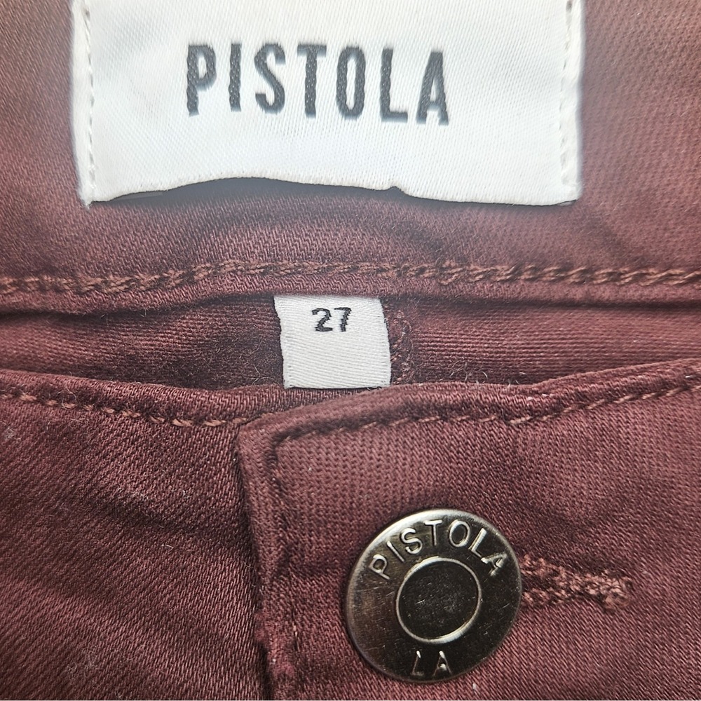 Pistola Pants Size 27 Maroon Skinny Stretchy Cargo Utility Moto Pockets Hannah - Picture 4 of 12